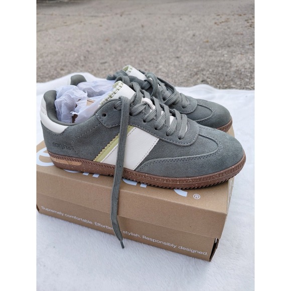 Earth Shoes - Earth Penny Sneakers Dark Green Suede Lace Up Shoes Womens 7 M ET-PENNY